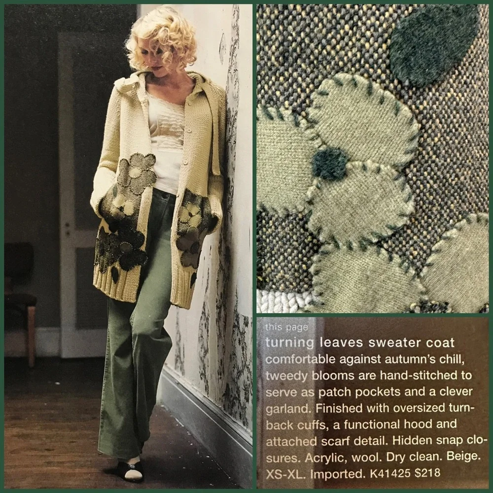 2004 Antho “Turning Leaves Sweater Coat” by Field Flower - Picture 14 of 15